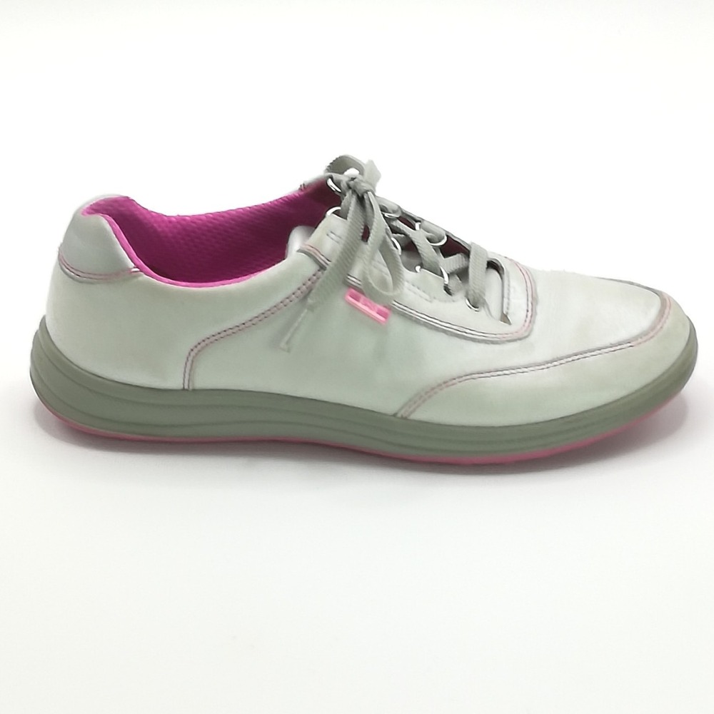 SAS Shoes Womens Sneaker Pearl Pink Leather Lace Up Sporty Bianco Luxury 8.5